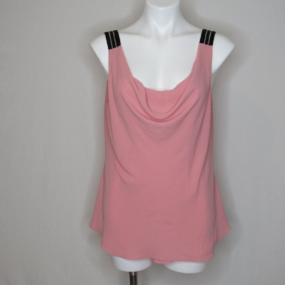 White House Black Market Pink Cowl Neck Sleeveless Blouse Tank Top Women's L - Picture 5 of 8